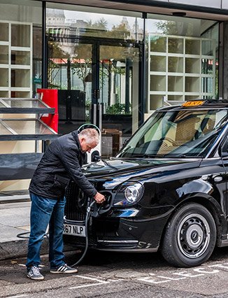 Sherbet London Ride Drive Taxi Driver Charging Point Electric Taxi Cab Charging