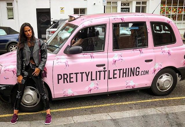 Taxi Advertising for Pretty Little Thing by Sherbet London