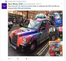 Sherbet London Taxi Campaign Social Media Post