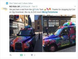 Sherbet London Taxi Campaign Twitter Post