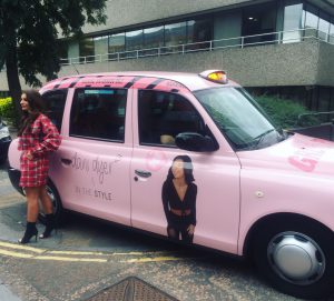 Dani Dyer In The Style Pink Taxi London Dani On Tour Sherbet Media OOH PR