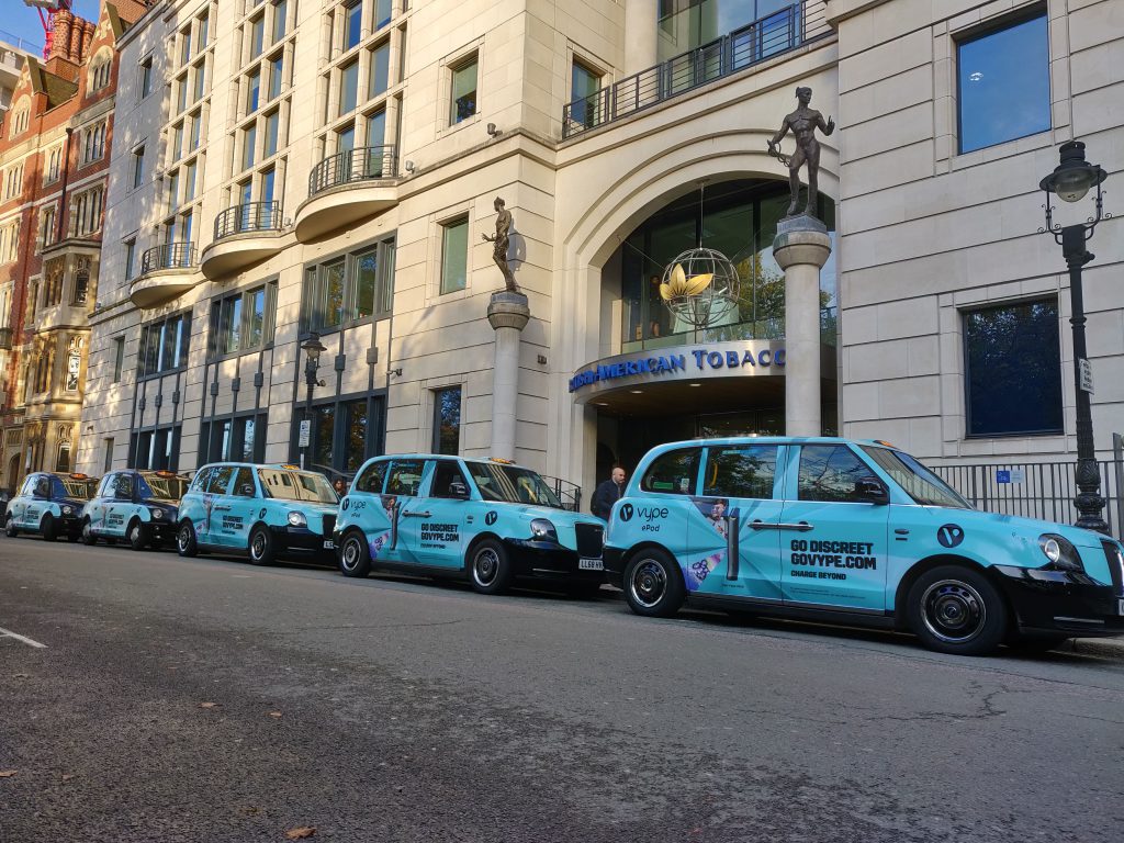 Sherbet Media Vype Taxis London Advertising British American Tabacco Embassy
