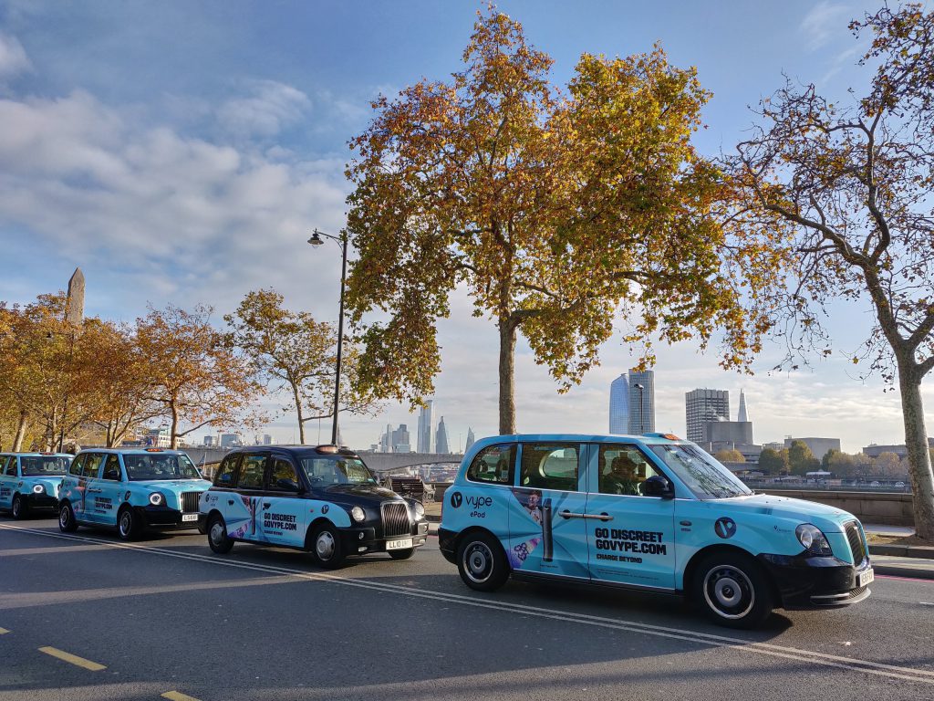 Sherbet Media Vype Electric Taxis Advertising London