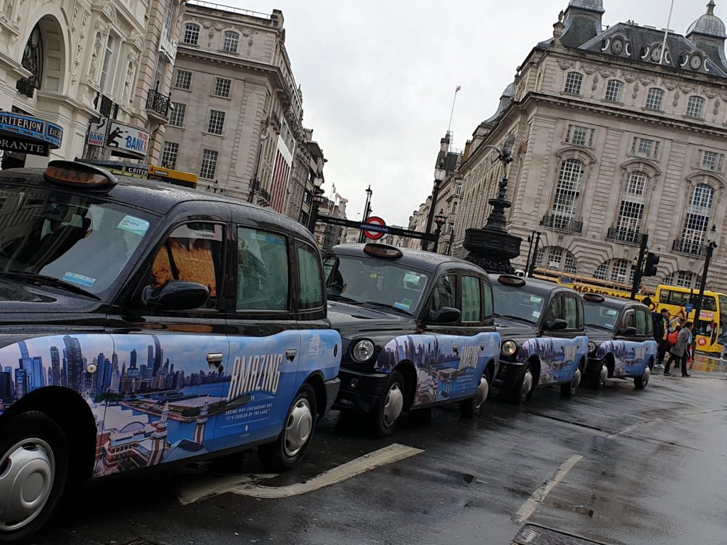 Sherbet Media Amazing Illinois Taxi Parade London Piccadilly Circus
