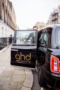 GHD taxi ad with a full taxi wrap